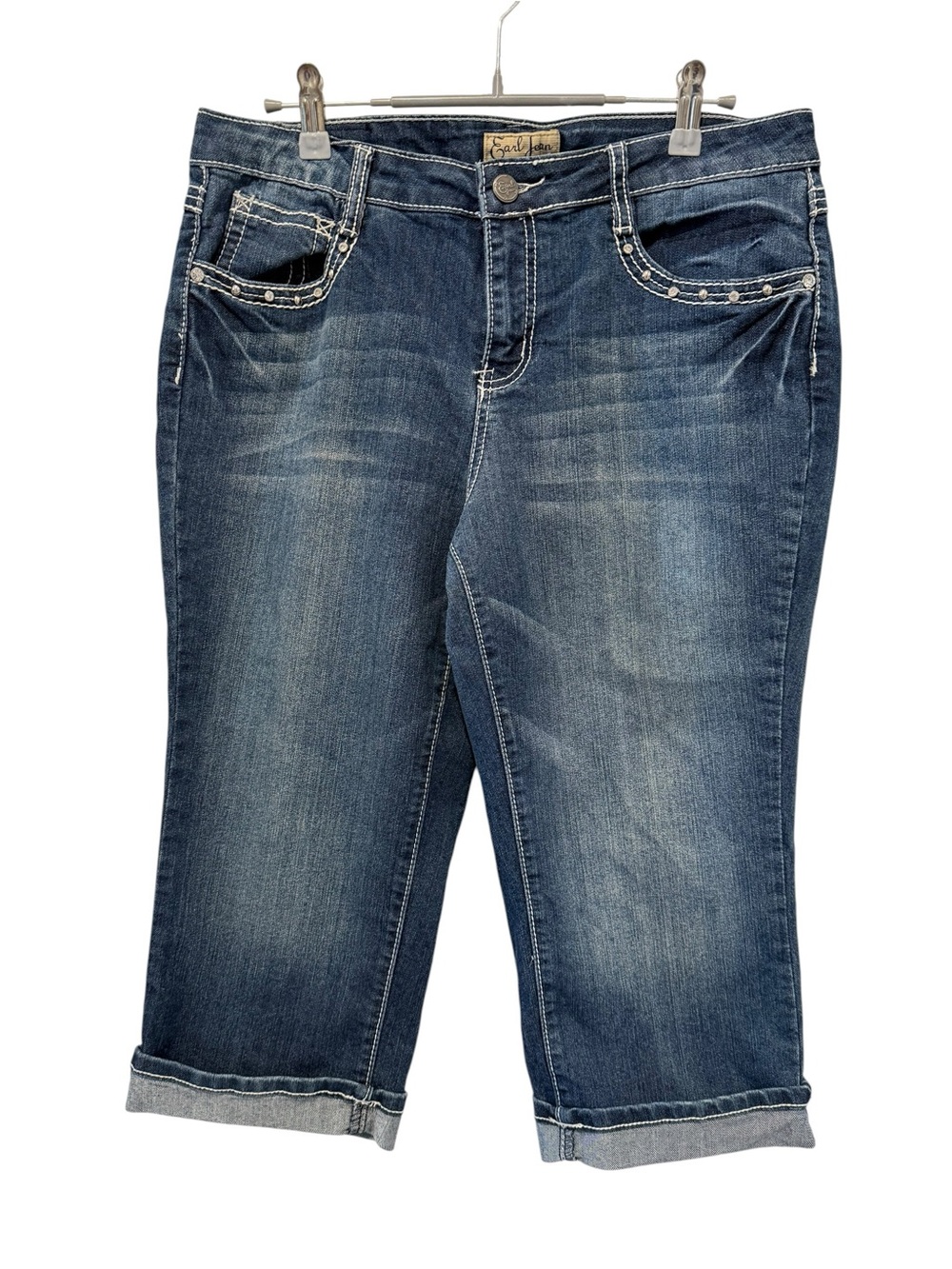 Earl Jeans capris with bling back pockets with flaps 10 - Picture 1 of 7